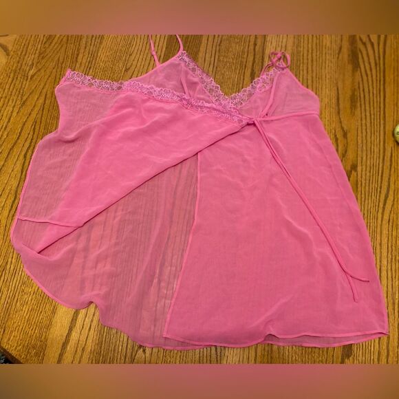Victoria Secret Sheer Lacey Pink Camisole Top - Picture 7 of 12